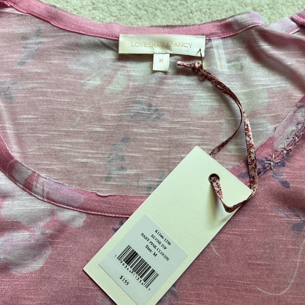 LoveShackFancy Silvine Top in Baby Pink Clouds​​ - Picture 4 of 7
